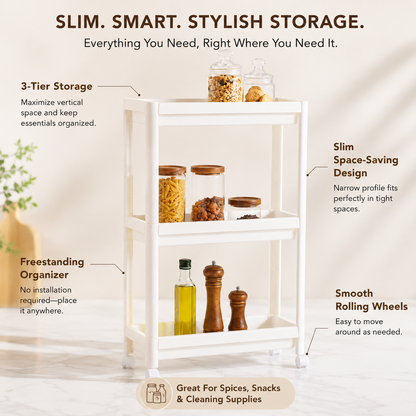 Kitchen Storage Rack Rolling Space Saving Design