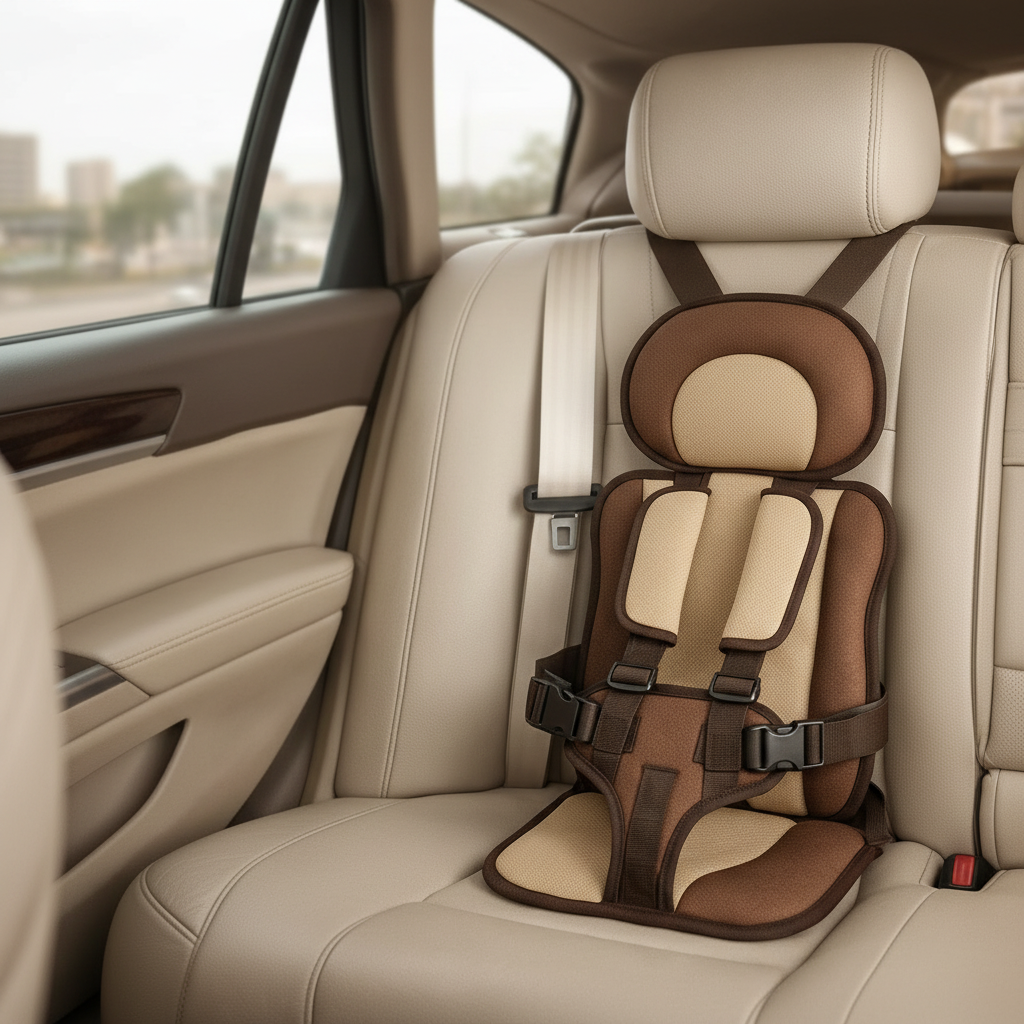 Cadeira Auto Infantil Portátil Dobrável com Arnês de Segurança para Viagem