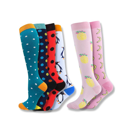 Calze a compressione da donna al ginocchio, supporto per viaggi e sport