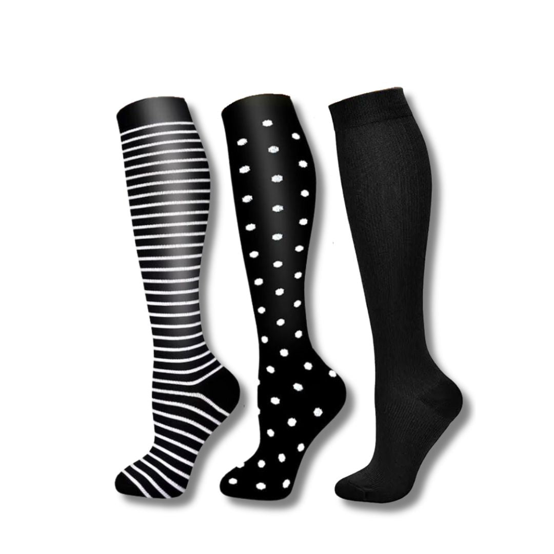 Calze a compressione da donna al ginocchio, supporto per viaggi e sport