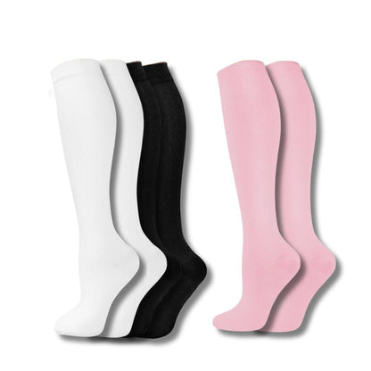 Calze a compressione da donna al ginocchio, supporto per viaggi e sport