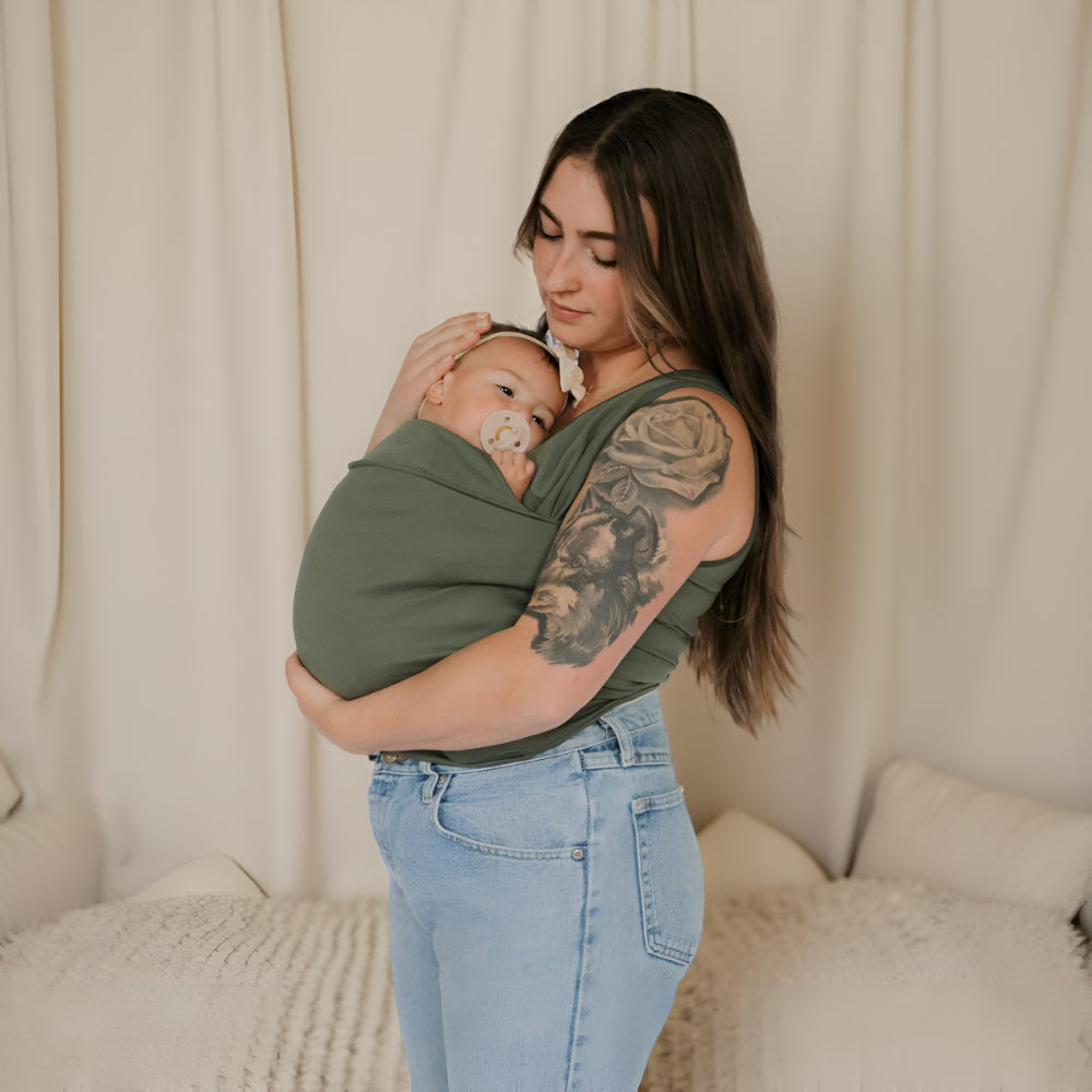 Cămașă pentru purtarea bebelușului, tip wrap, fără mâini, stil holder pentru sugari