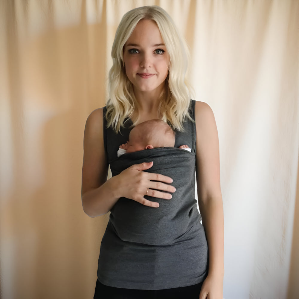 Cămașă pentru purtarea bebelușului, tip wrap, fără mâini, stil holder pentru sugari