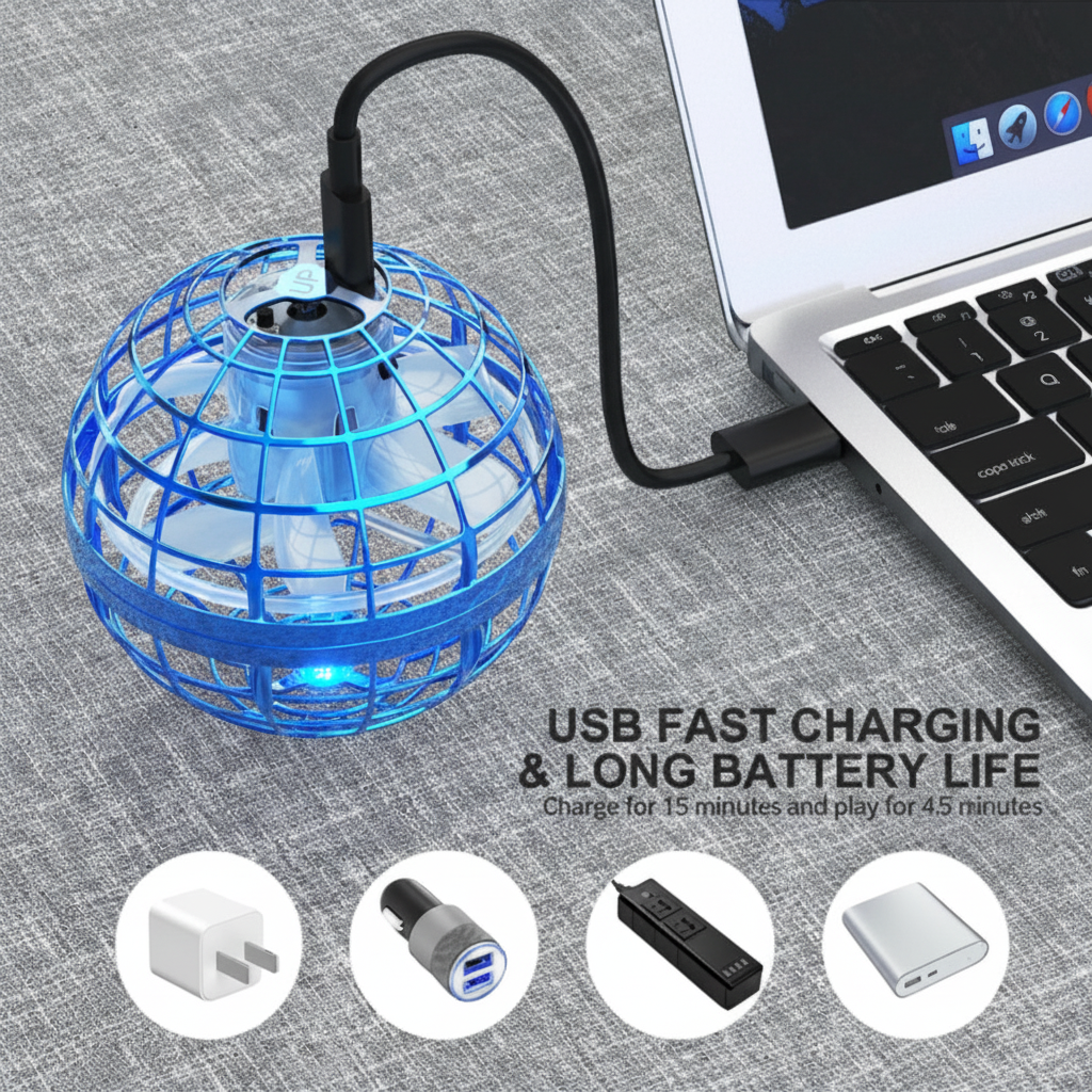 Flying Toy LED Hover Ball Rechargeable Indoor Outdoor Drone