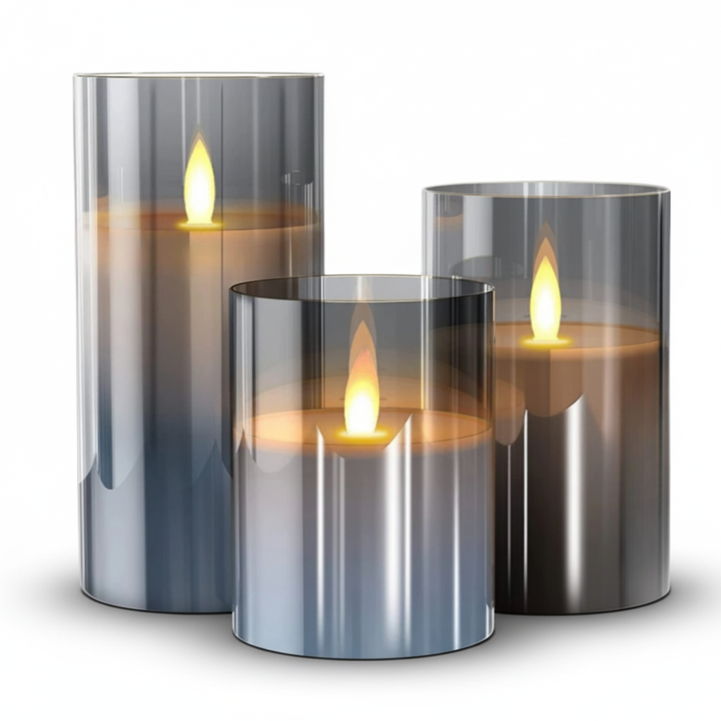 Velas LED sin llama decorativas con control remoto, blanco cálido, juego