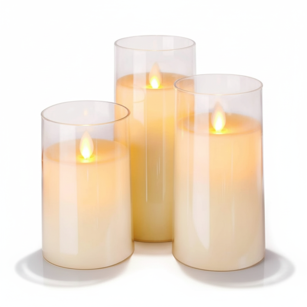 Velas LED sin llama decorativas con control remoto, blanco cálido, juego
