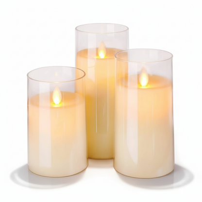 Velas LED sin llama decorativas con control remoto, blanco cálido, juego