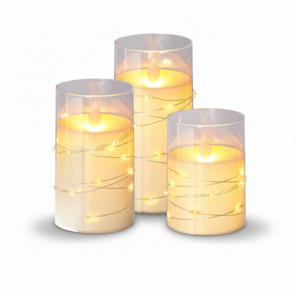Velas LED sin llama decorativas con control remoto, blanco cálido, juego