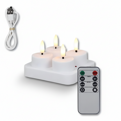 Set di Candele a LED Senza Fiamma con Telecomando, Timer e Ricaricabili via USB