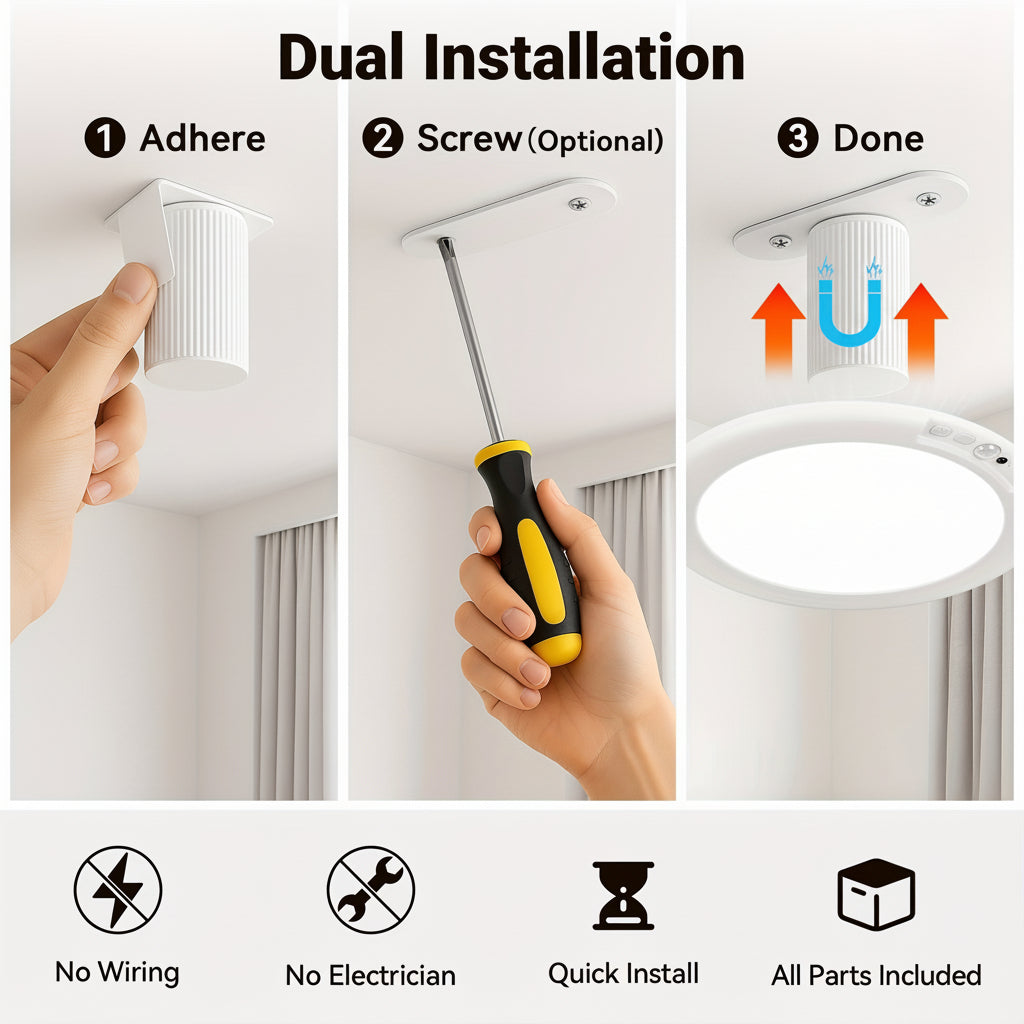 Luz de Teto com Sensor de Movimento Lâmpada LED Recarregável de Embutir