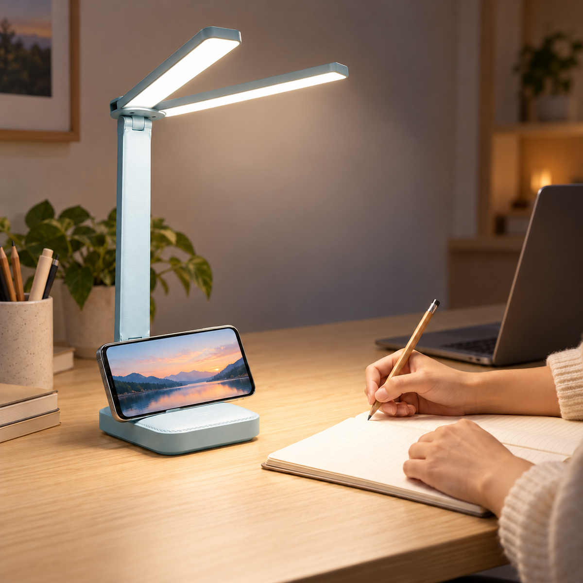 LED Desk Lamp USB Rechargeable Foldable Adjustable Touch