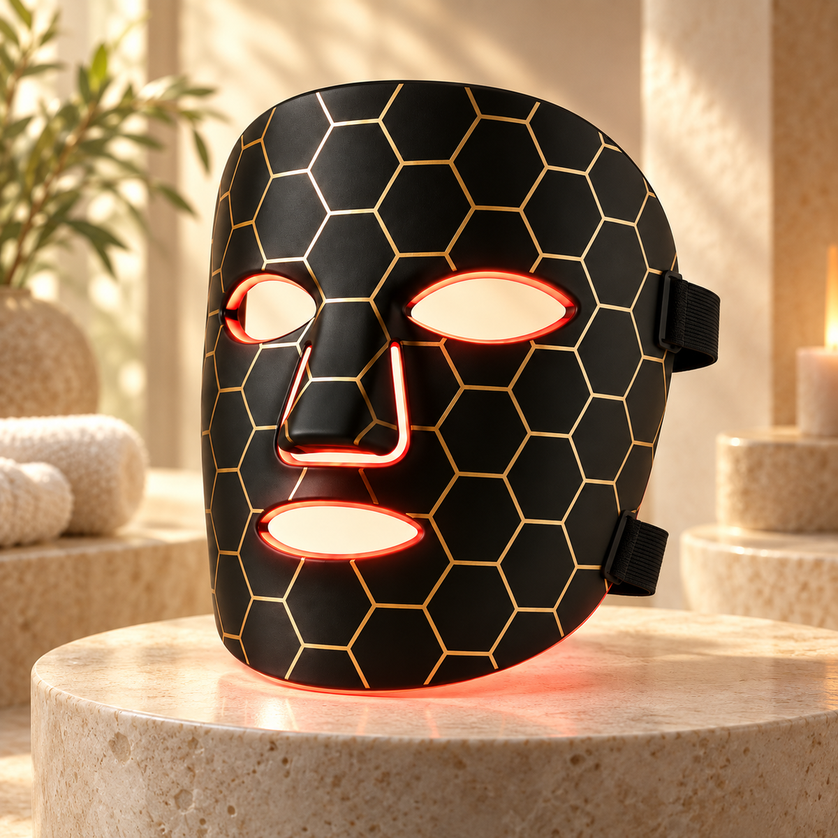 LED-ansigtsmaske i silikone, USB-genopladelig, fleksibel hudpleje