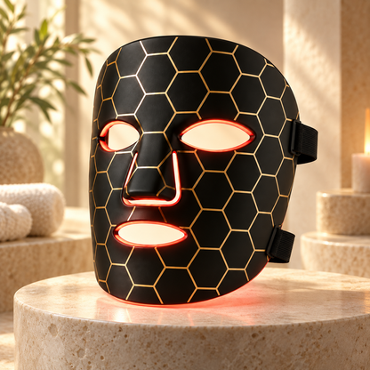 LED-ansigtsmaske i silikone, USB-genopladelig, fleksibel hudpleje