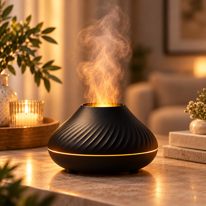 Aromadiffuser med LED-lys, lydløs ultralydsforstøver og luftfugter