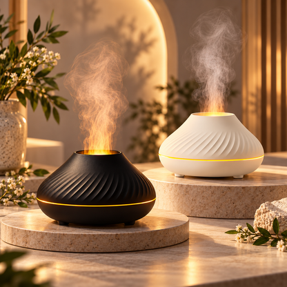 Aromadiffuser med LED-lys, lydløs ultralydsforstøver og luftfugter