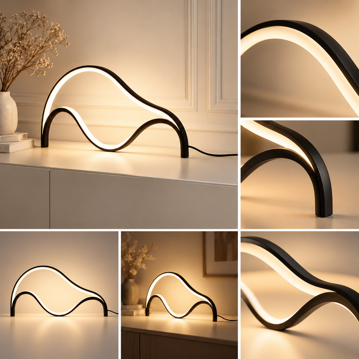Dekorative LED-Tischlampe, energieeffizient, modernes Design