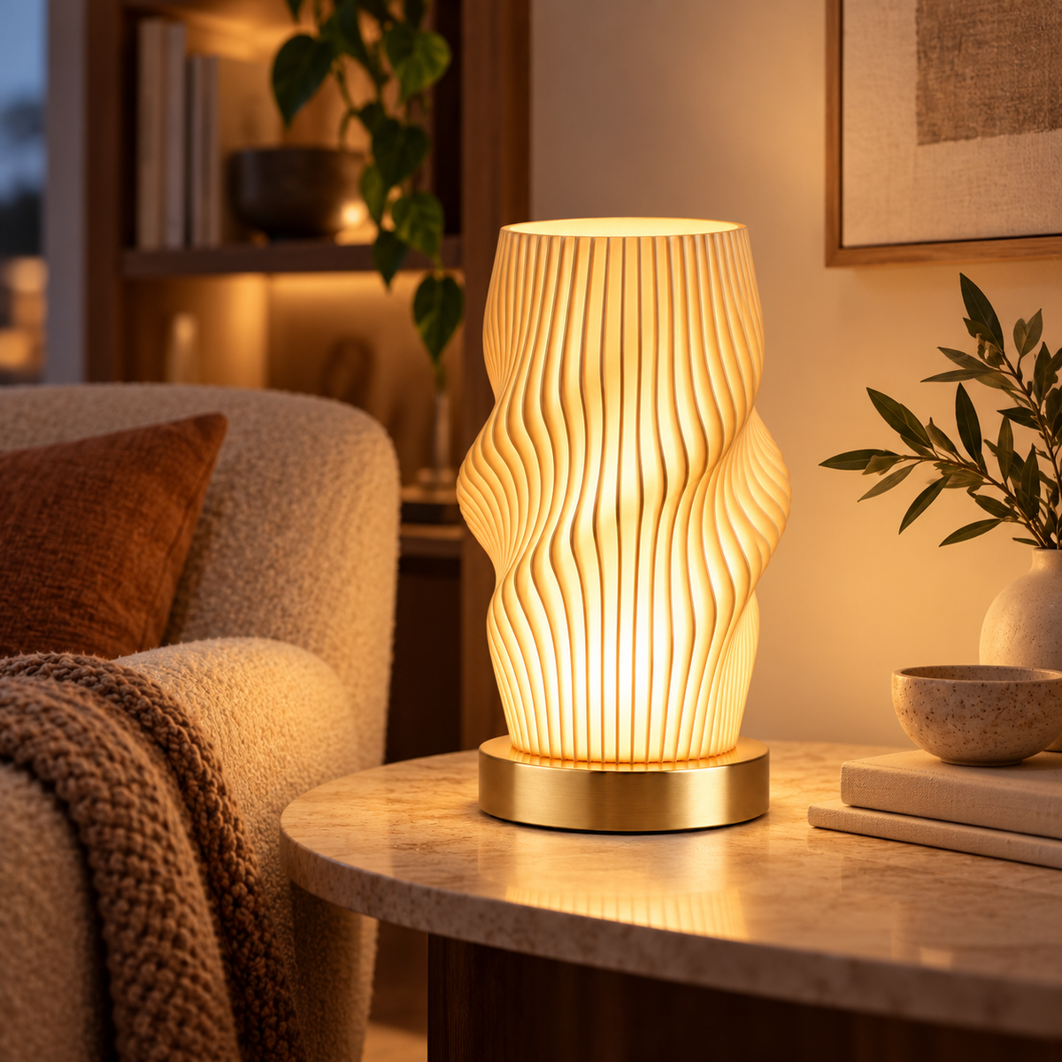 Lampada da tavolo LED USB compatta e moderna, dimmerabile con tocco