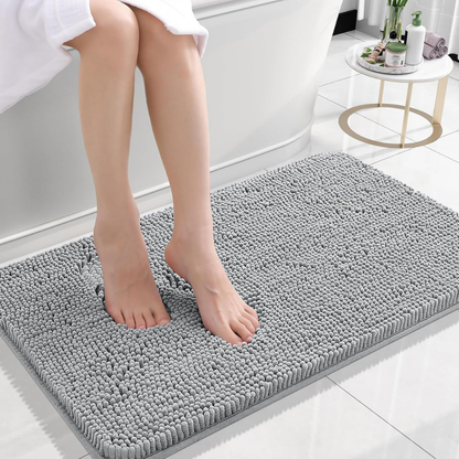 Alfombra de baño de chenilla antideslizante absorbente para suelo de baño