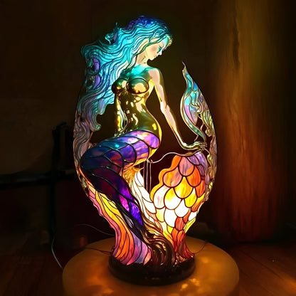 Lampe Buntglas Tier Tisch Akzent Licht Skulptur