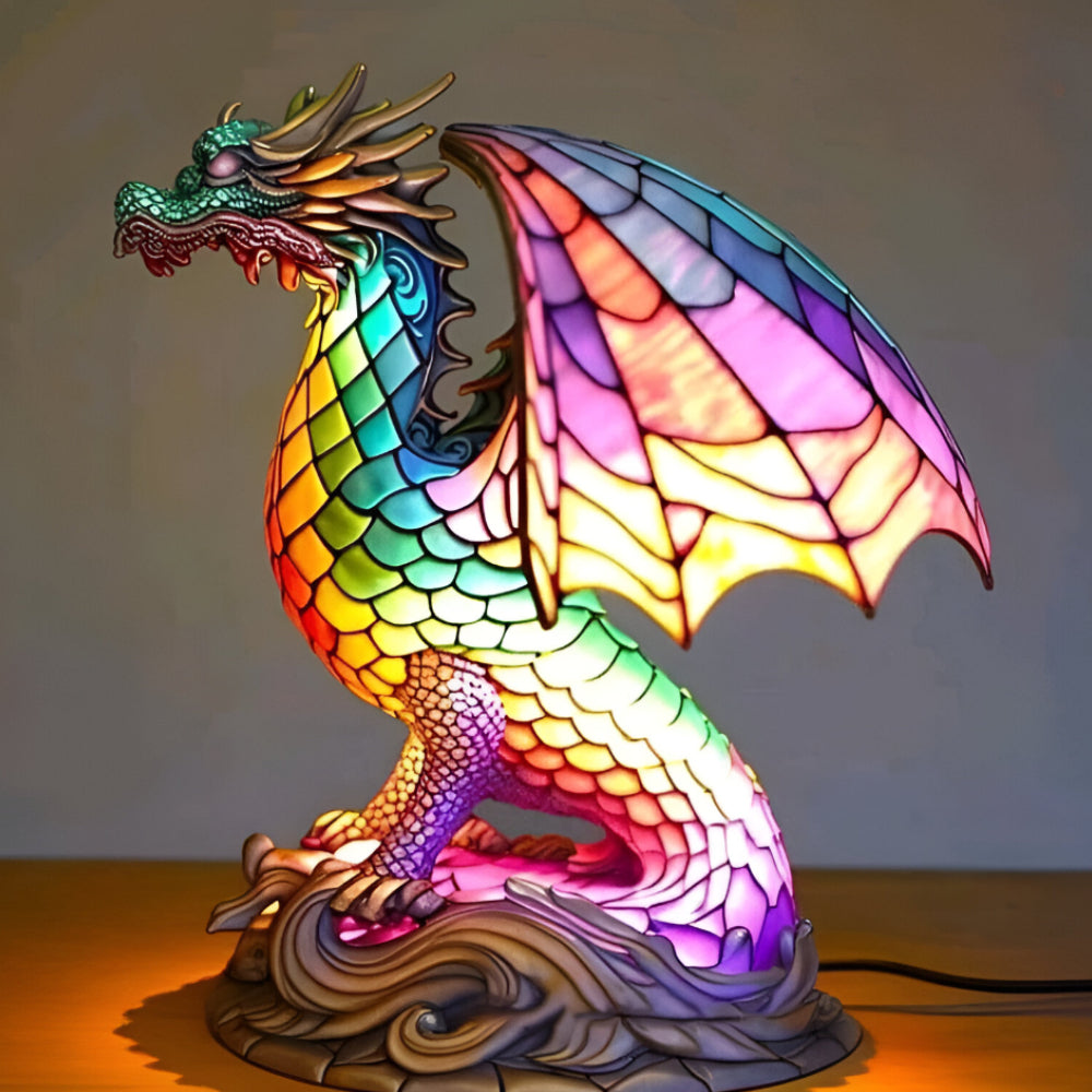 Lampe Buntglas Tier Tisch Akzent Licht Skulptur