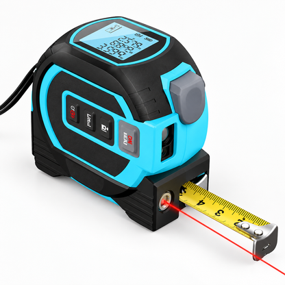 Digitalt lasermålebånd med multifunktionelt design