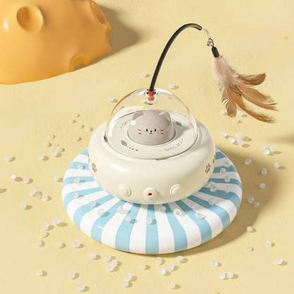 Brinquedo para Gatos Laser Automático Caça UFO Interativo com Penas