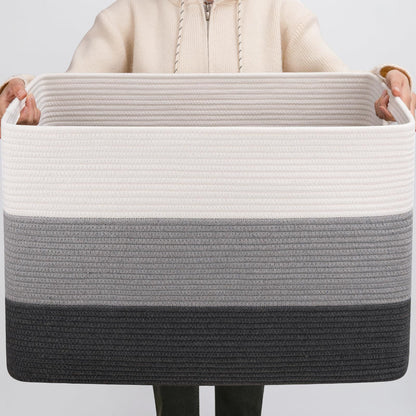 Laundry Basket Large Rope Rectangular Storage Handles