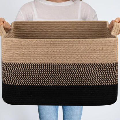 Laundry Basket Large Rope Rectangular Storage Handles