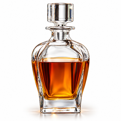 Garrafa de whisky em vidro sem chumbo com design elegante