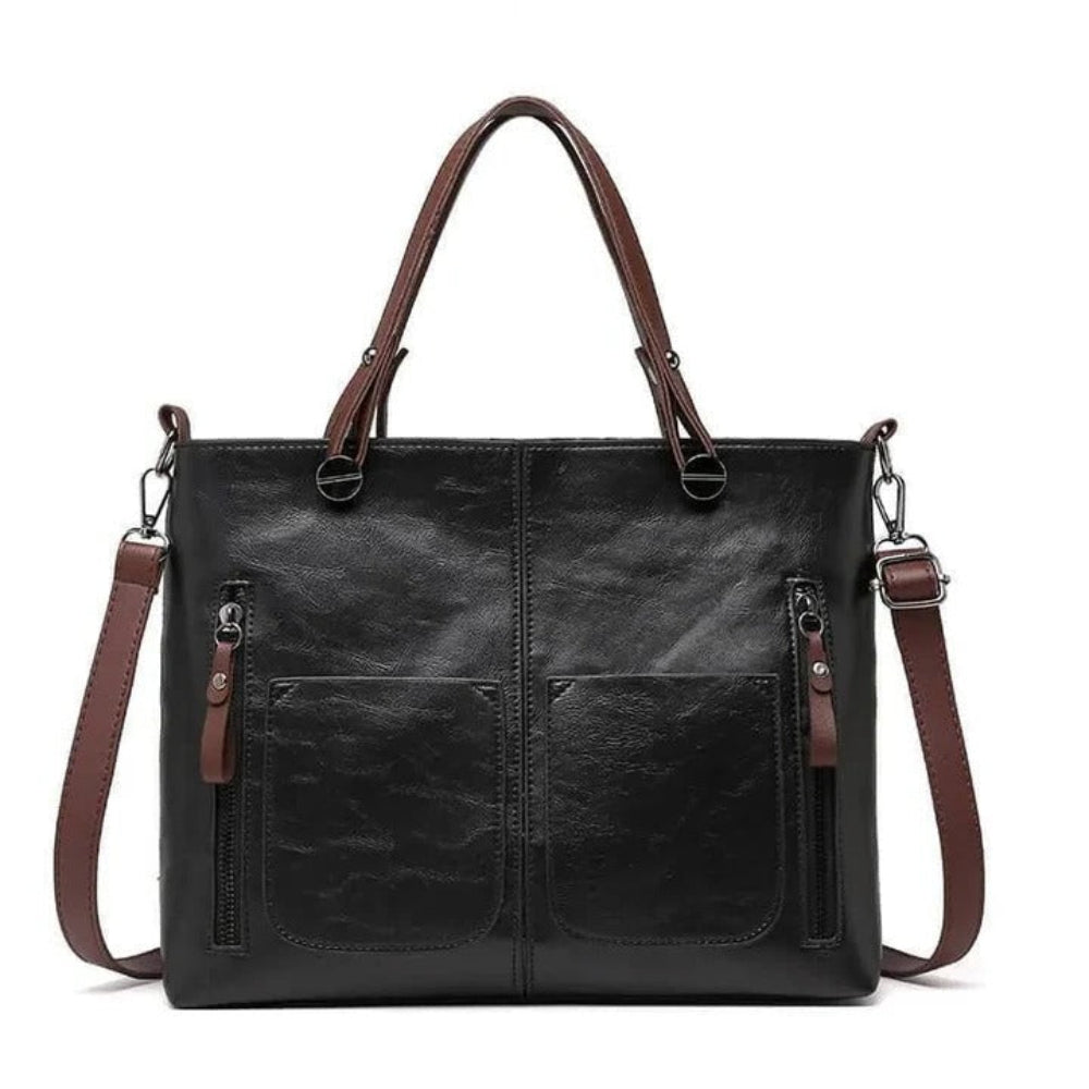 Work Bag Women Vintage Leather Tote Handbag Office Travel - Image 7