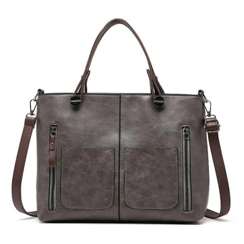 Work Bag Women Vintage Leather Tote Handbag Office Travel - Image 9