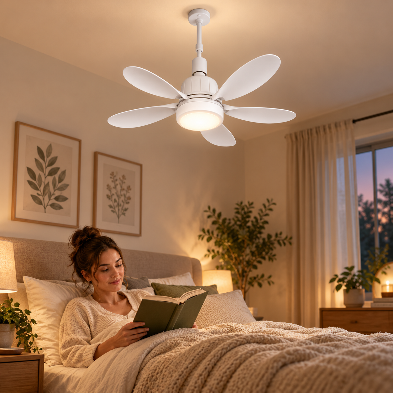 Ventilatore con attacco per lampadina, telecomando, risparmio energetico