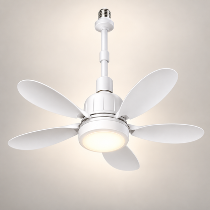 Ventilatore con attacco per lampadina, telecomando, risparmio energetico