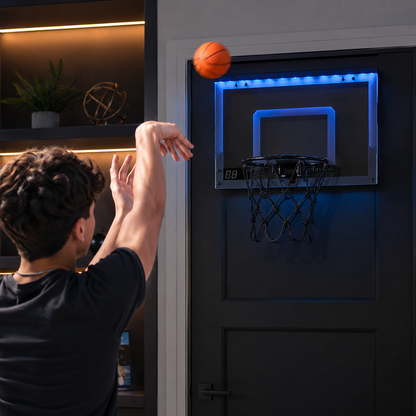 Oplyst basketballkurv med elektronisk scoring til indendørs leg