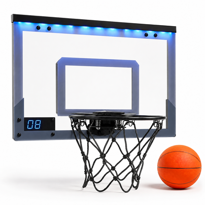 Oplyst basketballkurv med elektronisk scoring til indendørs leg