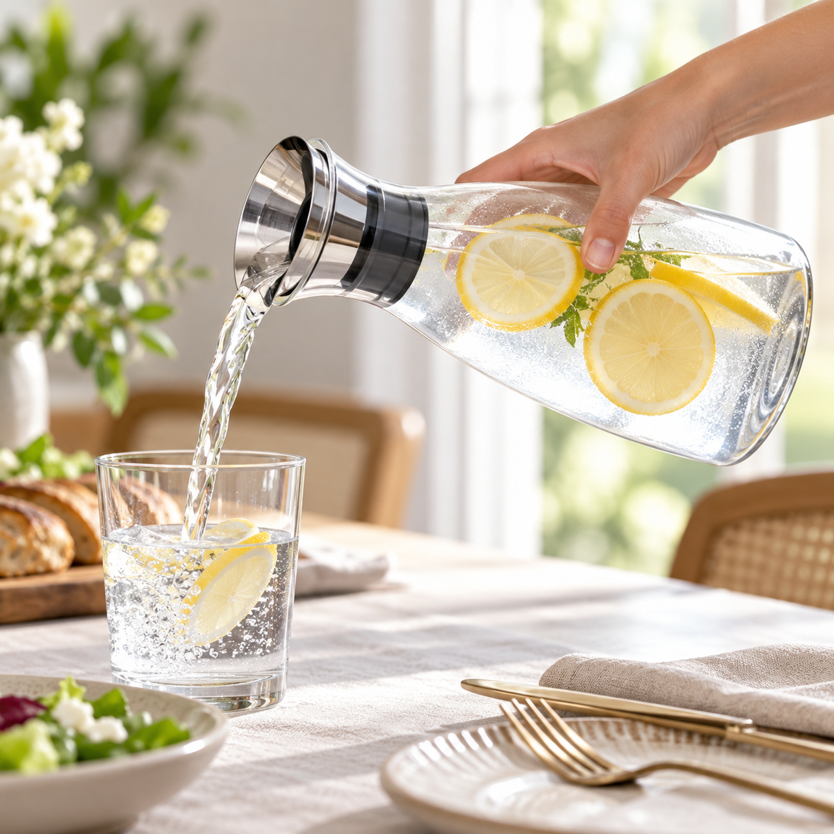 Lightweight Glass Carafe Minimalist Design Kitchen