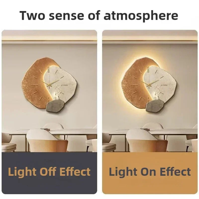LumoClock | Large Modern Wall Clock | Silent Quartz & LED Light