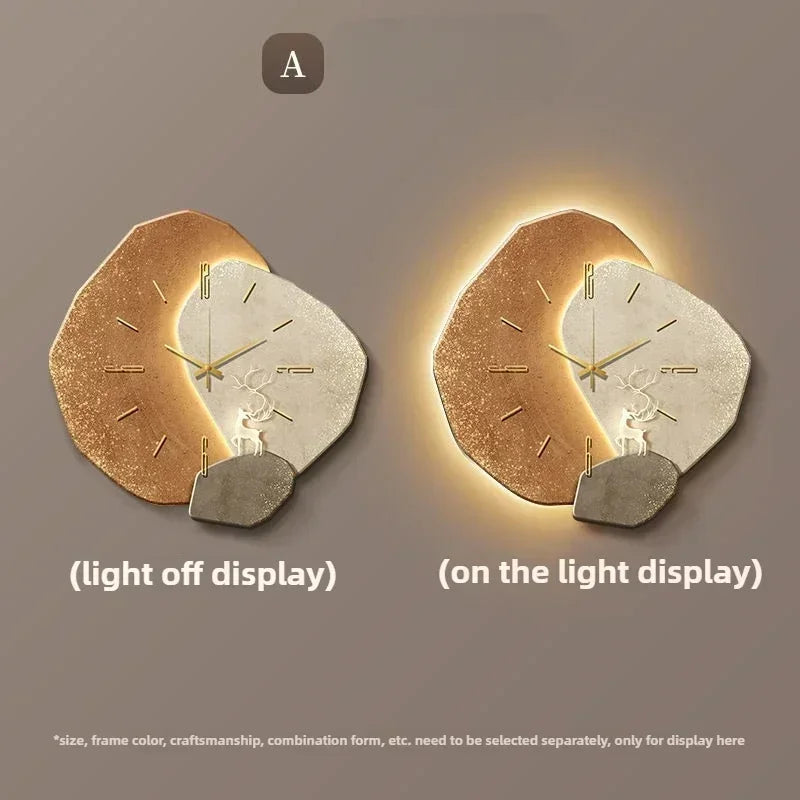 LumoClock | Large Modern Wall Clock | Silent Quartz & LED Light