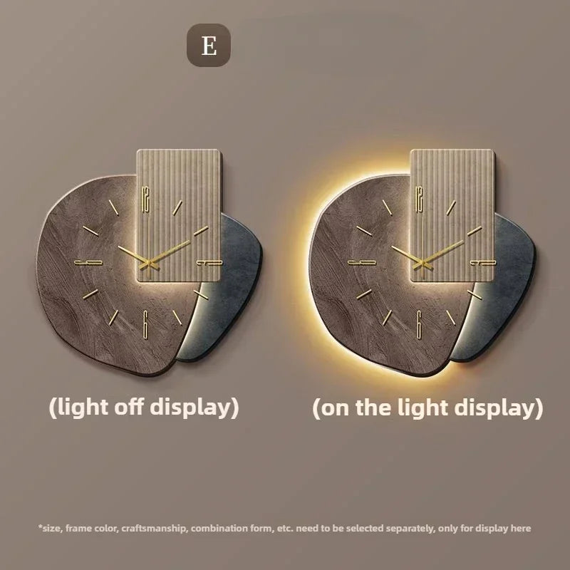 LumoClock | Large Modern Wall Clock | Silent Quartz & LED Light