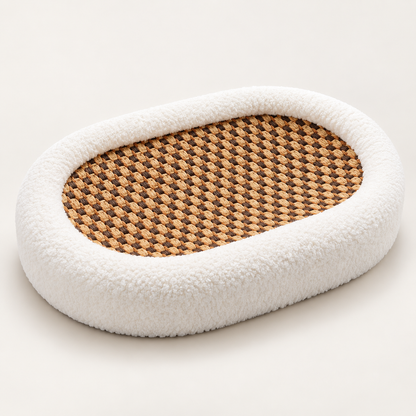 Luxury Plush Cat Bed Scratchable Lounger Cozy Round