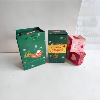 Caja de regalo para celebración con tarjeta sorpresa desplegable y soporte para mensaje