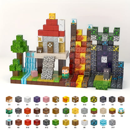 Set di Blocchi Magnetici Creativi per Costruzioni Cubiche Giocattolo per Bambini