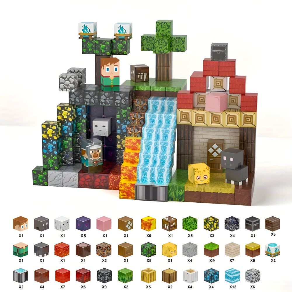 Set di Blocchi Magnetici Creativi per Costruzioni Cubiche Giocattolo per Bambini