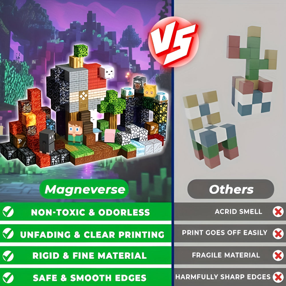 Set di Blocchi Magnetici Creativi per Costruzioni Cubiche Giocattolo per Bambini