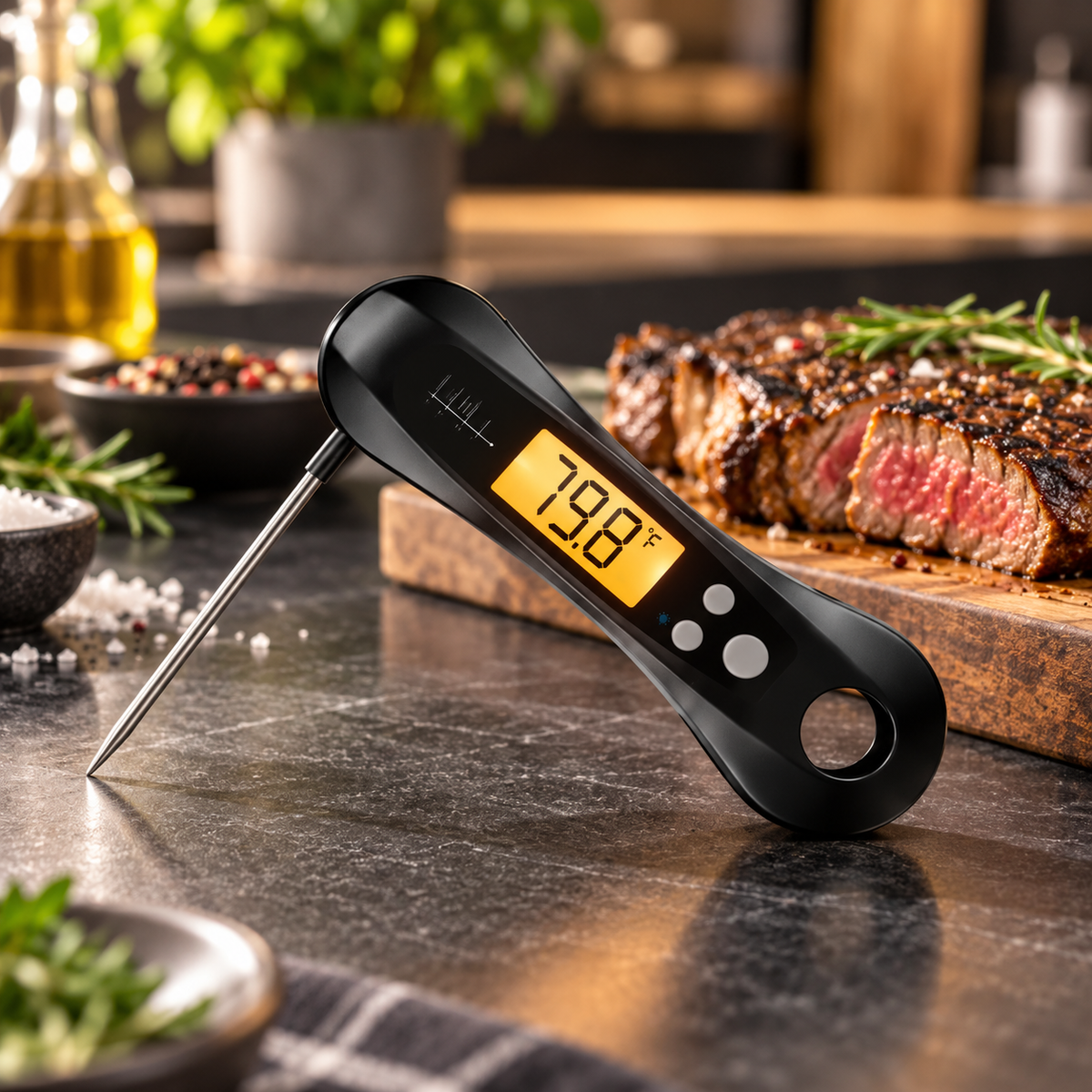Termometro digitale magnetico per carne a lettura istantanea da cucina
