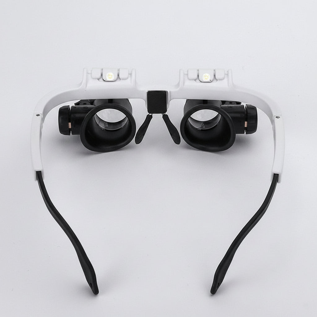 Lup Brille LED Forstørrelse Hovedbånd Justerbar Linse