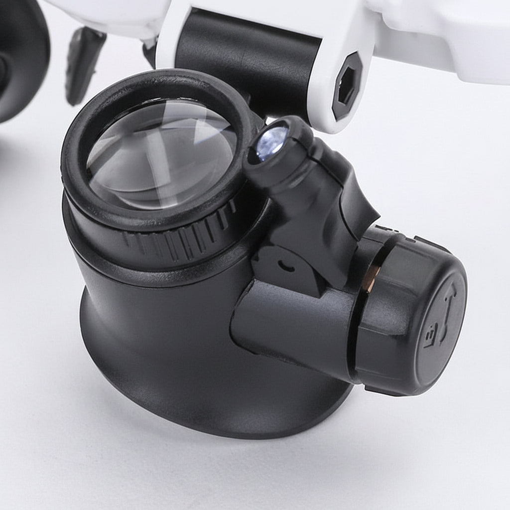 Lup Brille LED Forstørrelse Hovedbånd Justerbar Linse
