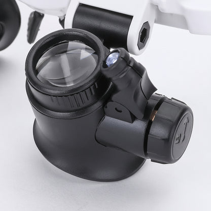 Lup Brille LED Forstørrelse Hovedbånd Justerbar Linse