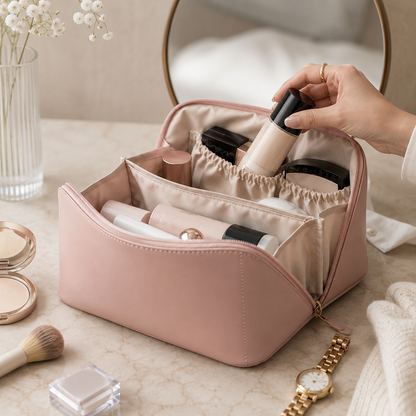 Makeup Bag Cosmetic Organizer Travel Friendly Design