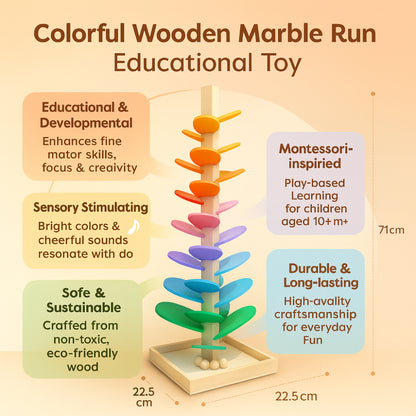 Marble Run Wooden Colorful Educational Toy Kids